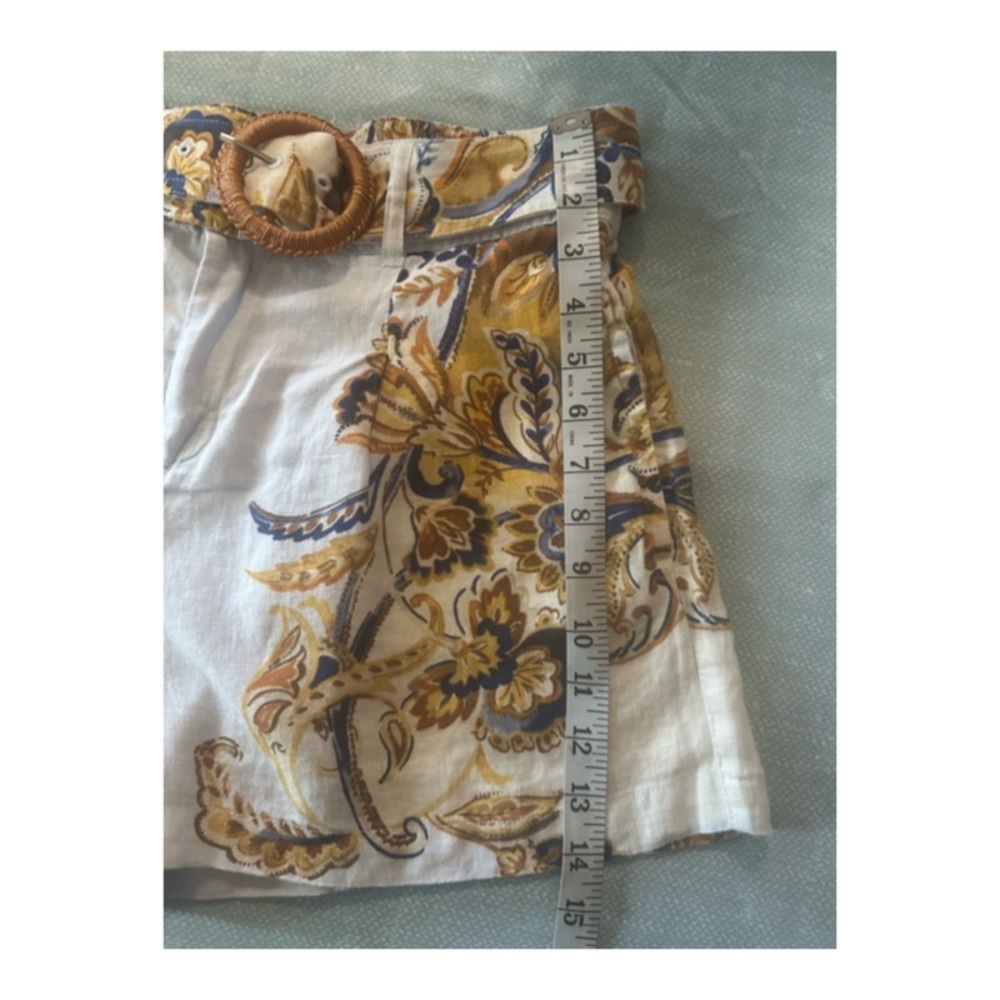 JOIE 100% Linen Multicolor Floral Dress Shorts With Matching Belt Medium - Picture 7 of 14